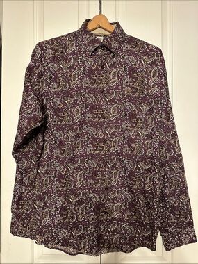Cinch Men's Paisley Button-Down Shirt - Burgundy, Cream, Tan
